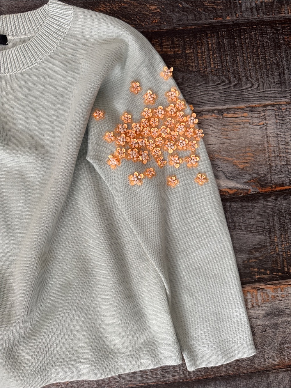 J.Crew size extra small light blue beaded sweater
